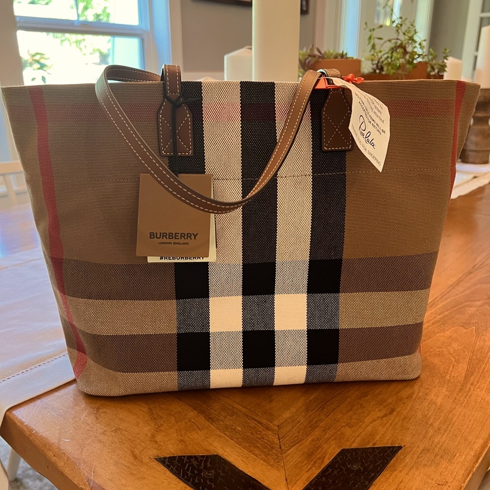 Burberry Checkered Tote Bag